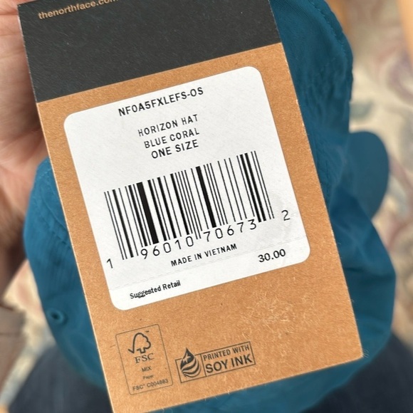 Brand New The North Face Adjustable Baseball Cap Horizon Hat Blue Coral Sporty - Picture 8 of 16